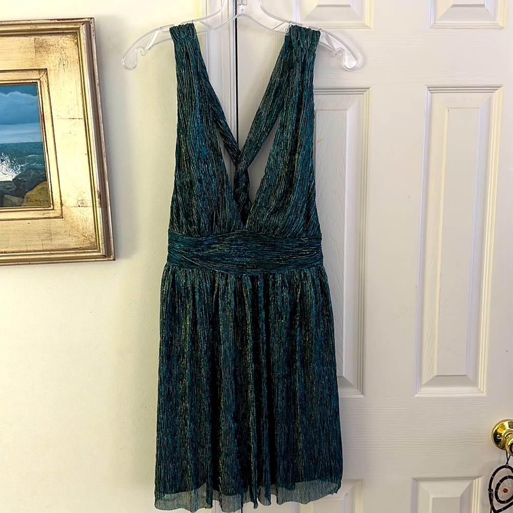 Skater Dress gold and teal
